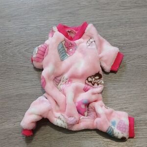 Fitwarm Pink Cupcake Butterfly Print Dog clothing jacket Sz S NWOT